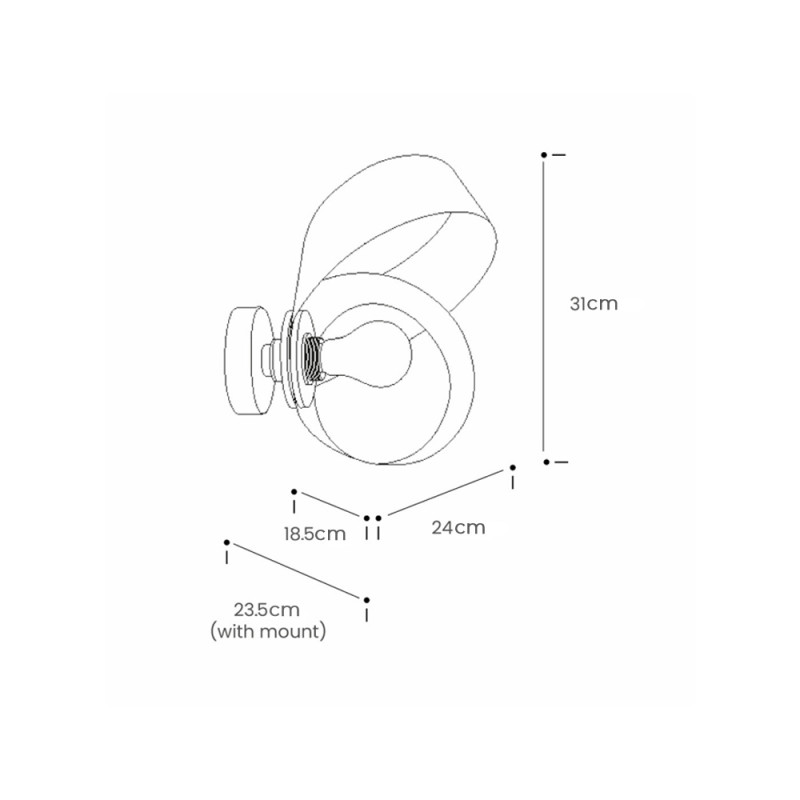 Specification Image for Tom Raffield Verso Wall Light