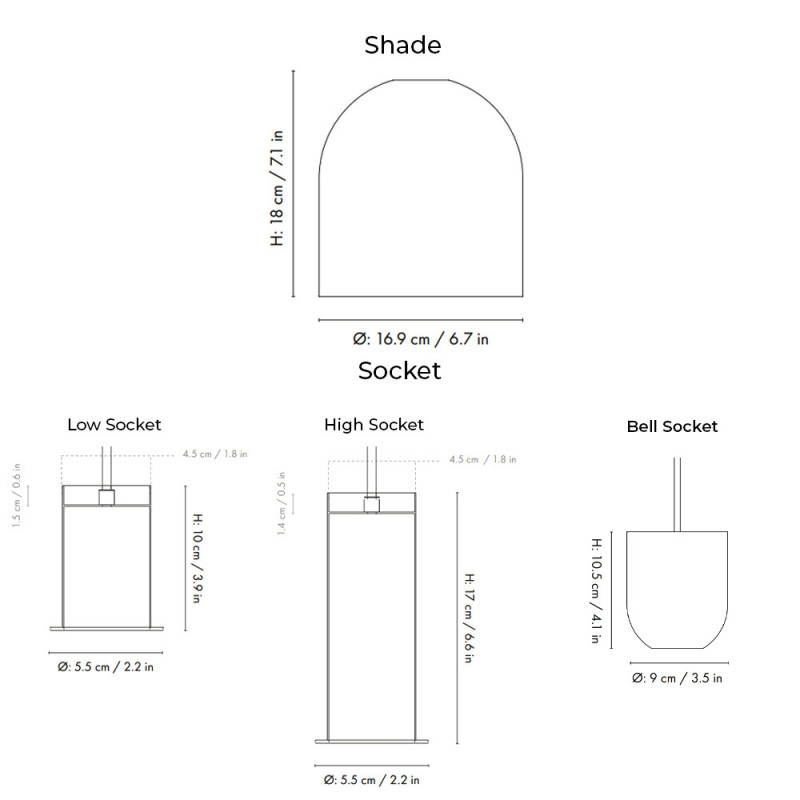 Specification Image for Ferm Living Collect Brass Pendant Bell