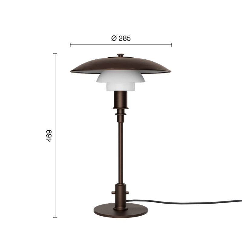 Specification Image for Louis Poulsen PH Aged Brass 3/2 Table Lamp