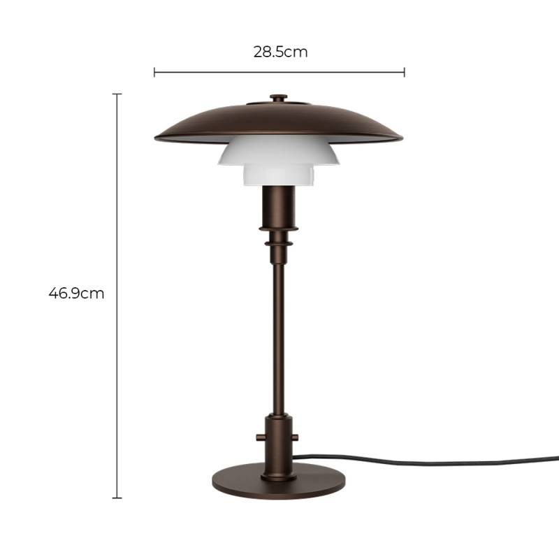 Specification Image for Louis Poulsen PH Aged Brass 3/2 Table Lamp