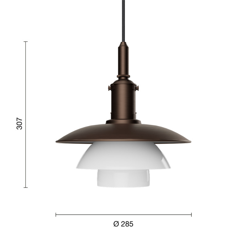 Specification Image for Louis Poulsen PH Aged Brass 3/3 Pendant