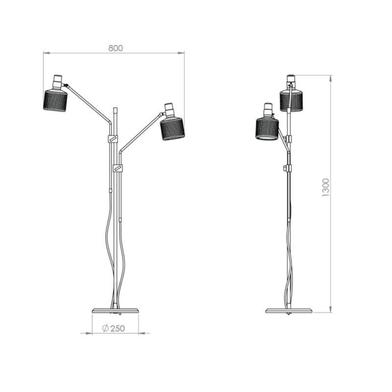 Specification Image for Bert Frank Riddle Double Floor Lamp