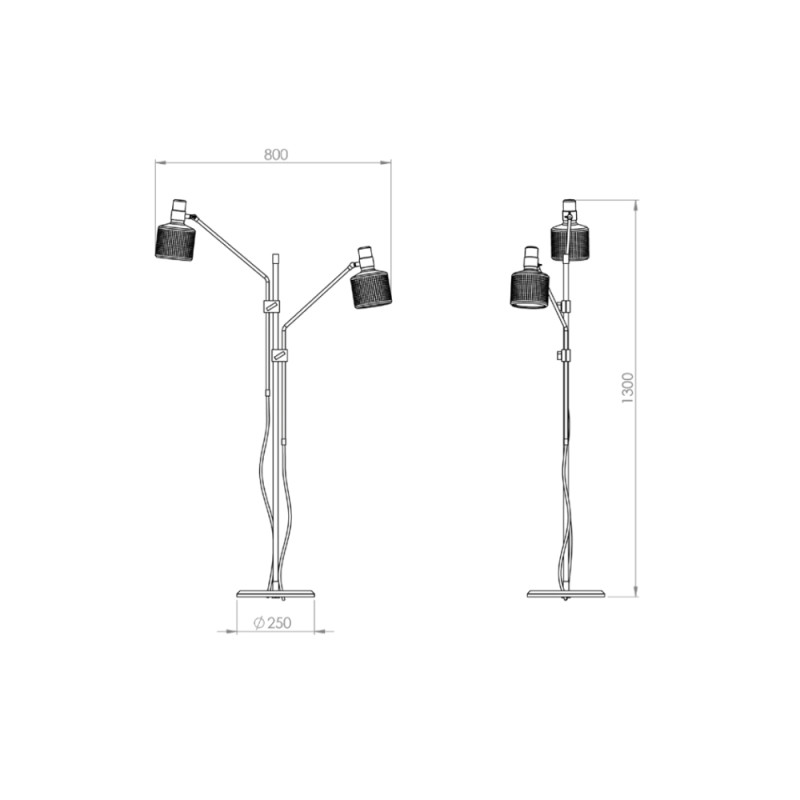Specification Image for Bert Frank Riddle Double Floor Lamp