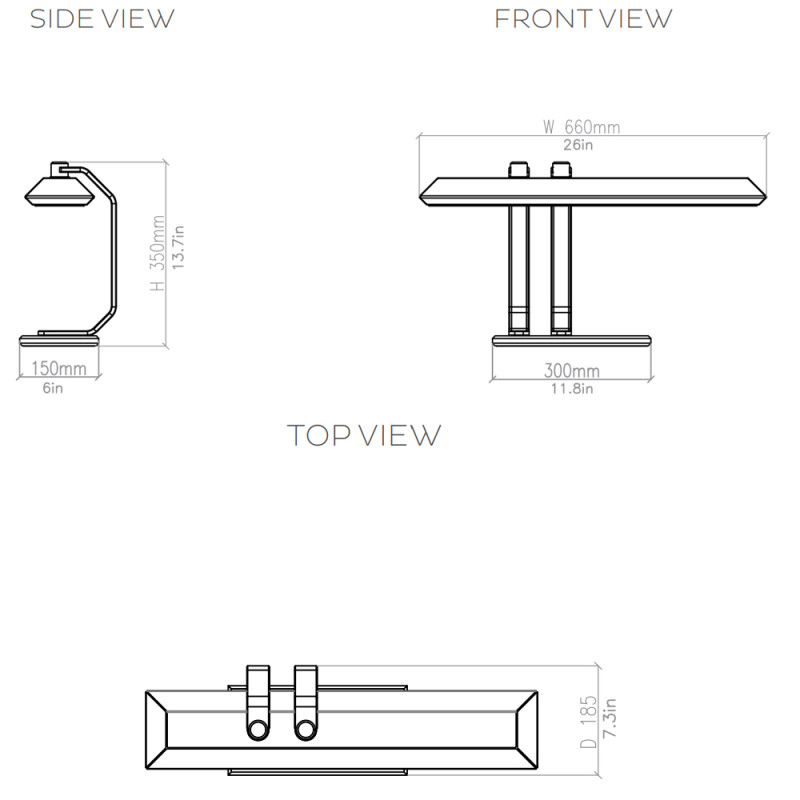 Specification Image for Bert Frank Rinato LED Table Lamp