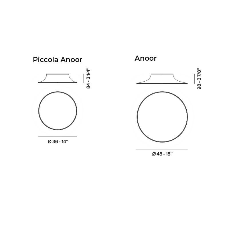Specification Image for Foscarini Anoor LED Wall / Ceiling Light