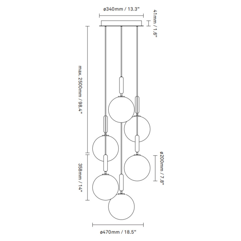 Specification Image for Nuura Miira 6 Large Suspension