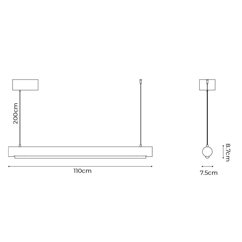 Specification Image for Established & Sons Aura LED Suspension
