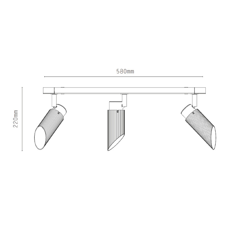 Specification Image for J. Adams & Co Spot Pro Triple Ceiling Light