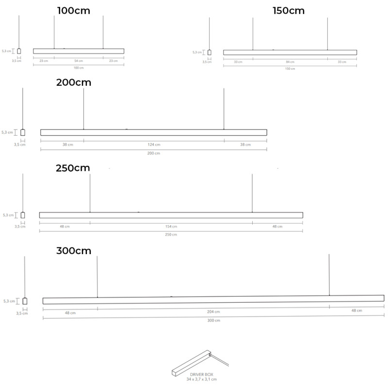 Specification Image for ANOUR I-Model Cordless LED Suspension