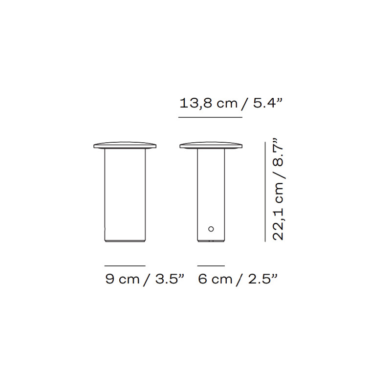 Specification Image for Fritz Hansen Solae LED Portable Lamp