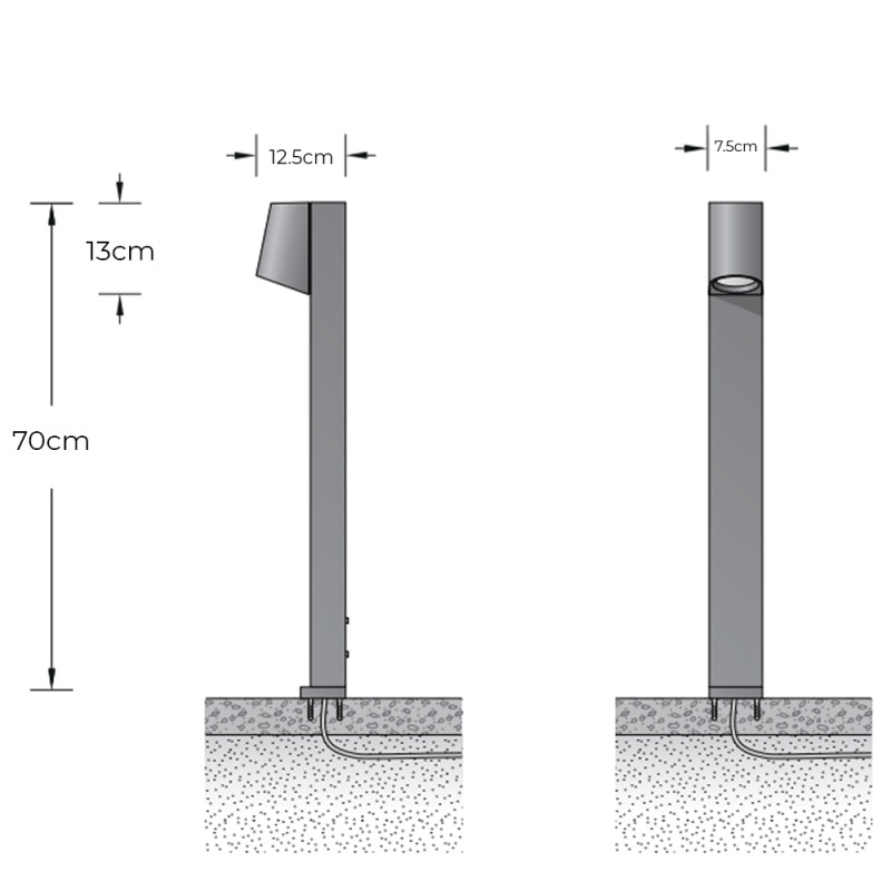 Specification Image for BEGA 77249 LED Bollard