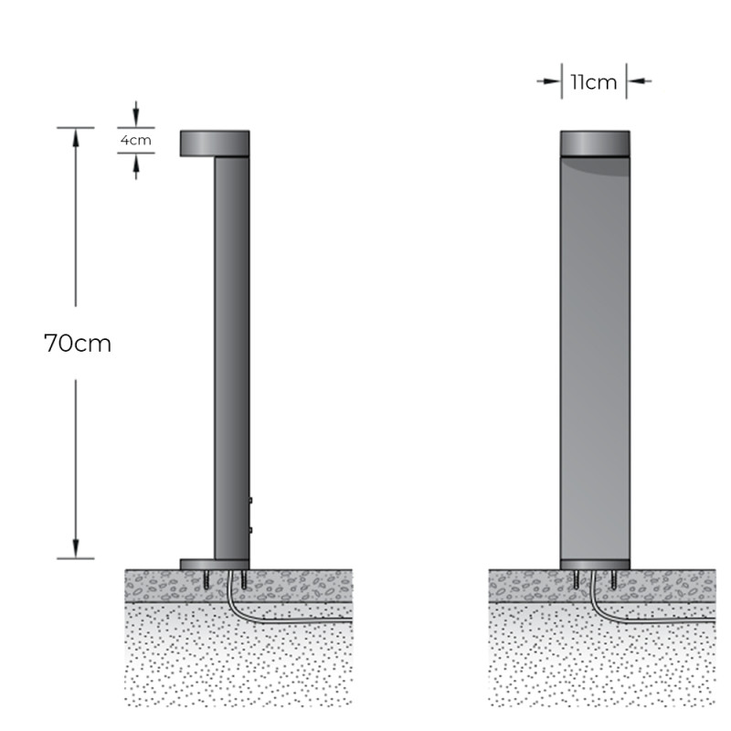 Specification Image for BEGA 77264 LED Bollard