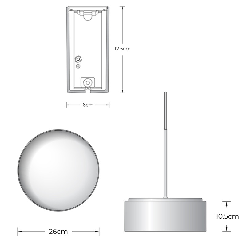 Specification Image for BEGA 50999 LED Pendant