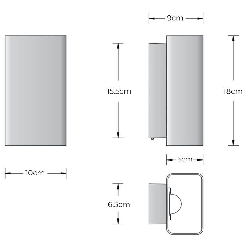 Specification Image for BEGA 50213 LED Wall Light