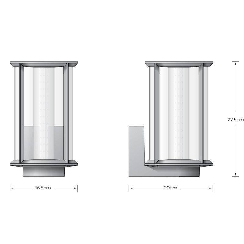 Specification Image for BEGA 31071 LED Outdoor Wall Light