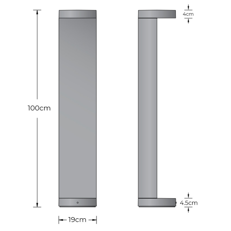 Specification Image for BEGA 84239 LED Outdoor Bollard