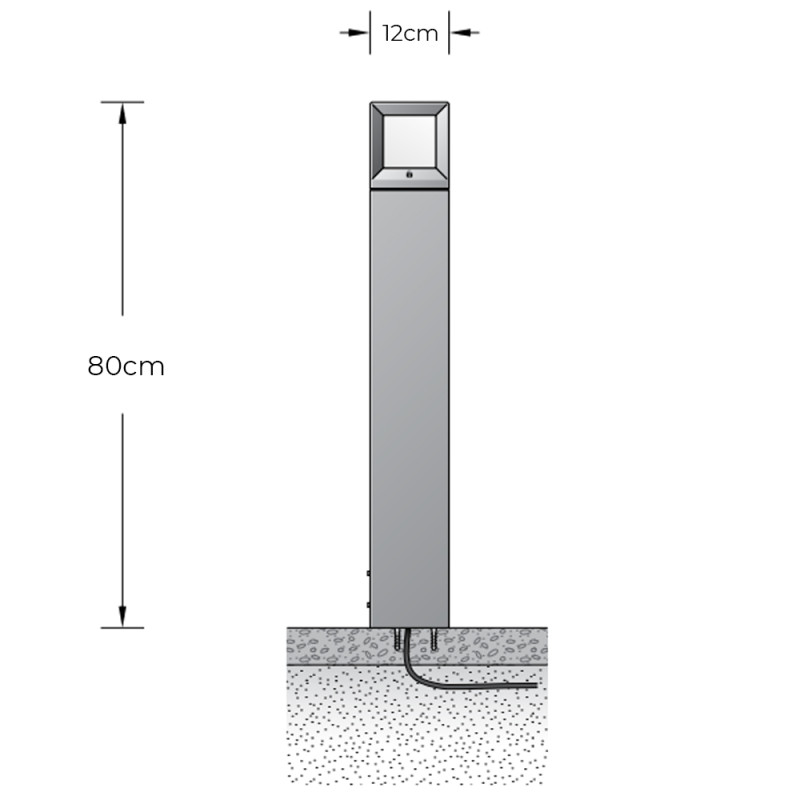 Specification Image for BEGA 84607 LED Outdoor Bollard