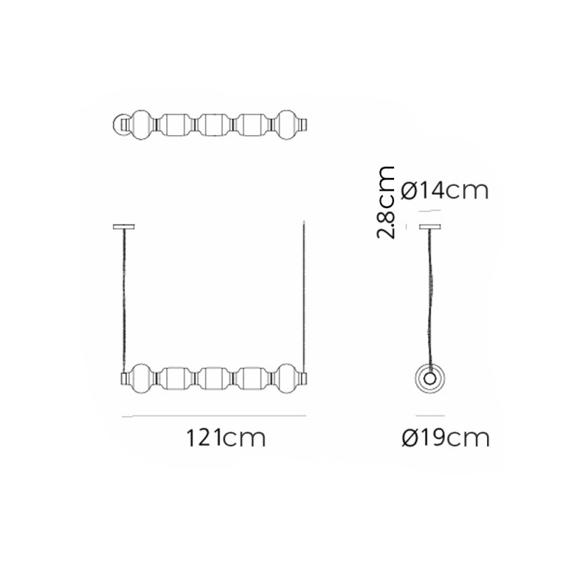 Specification Image for Artemide Alambicco Horizontal Suspension