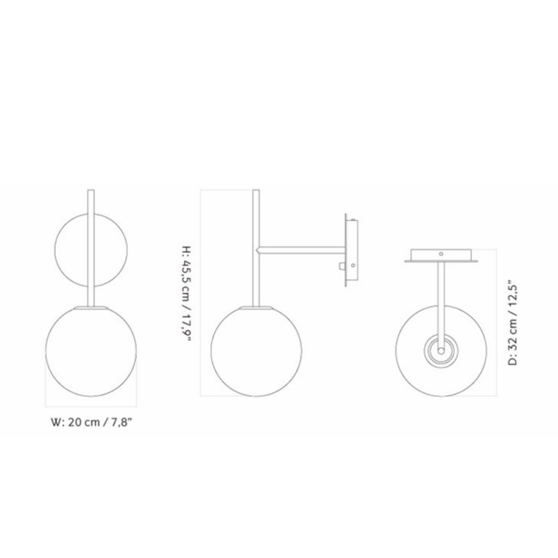 Specification Image for Audo Copenhagen TR Bulb Suspended Wall Light