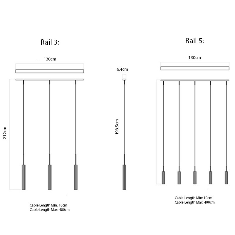 Specification Image for Audo Tubulaire Rail Pendant