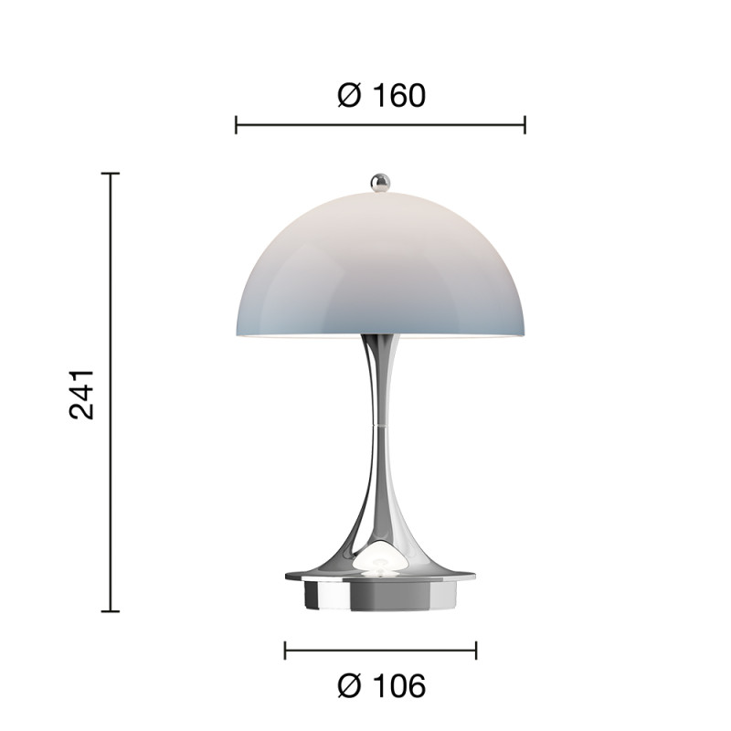 Specification Image for Louis Poulsen Panthella Originals 160 V3 LED Portable Lamp