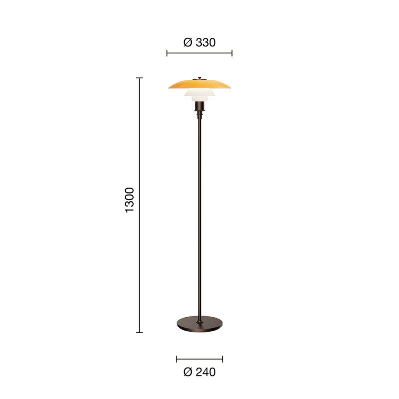 Specification image for Louis Poulsen PH 3½-2½ Floor Lamp Centenary Edition
