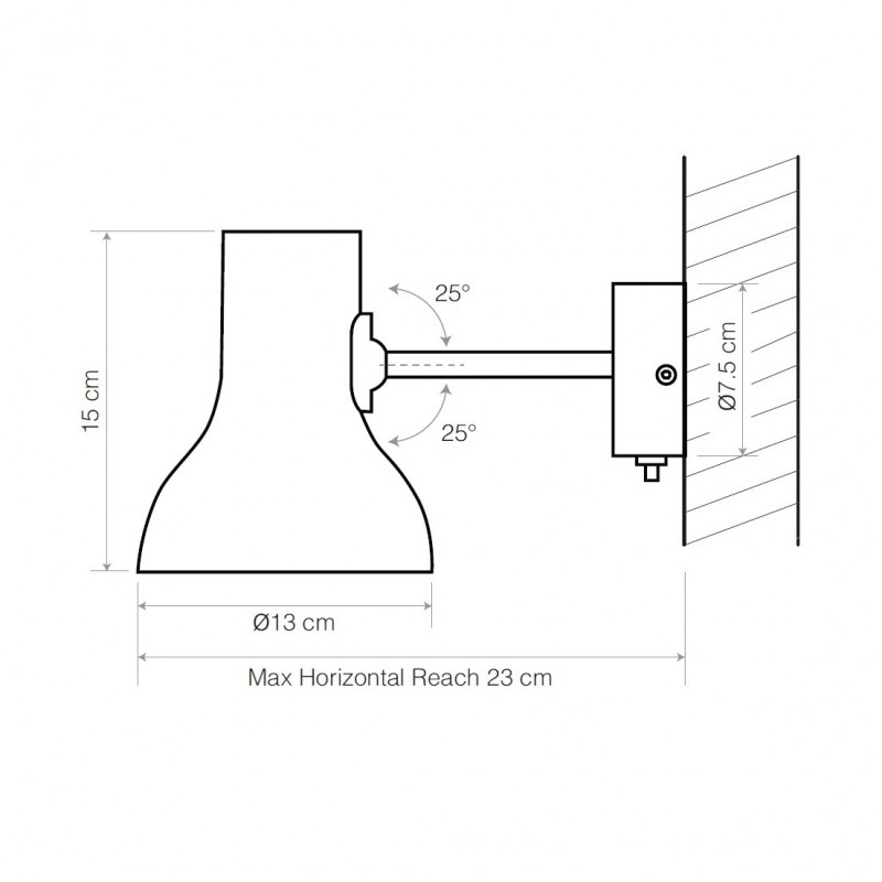 Specification Image for Anglepoise Type 75 Mini Wall Light