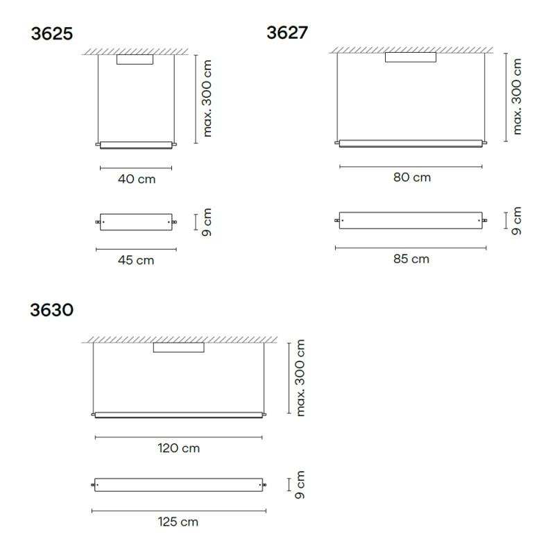 Specification Image for Vibia Asia LED Suspension Light