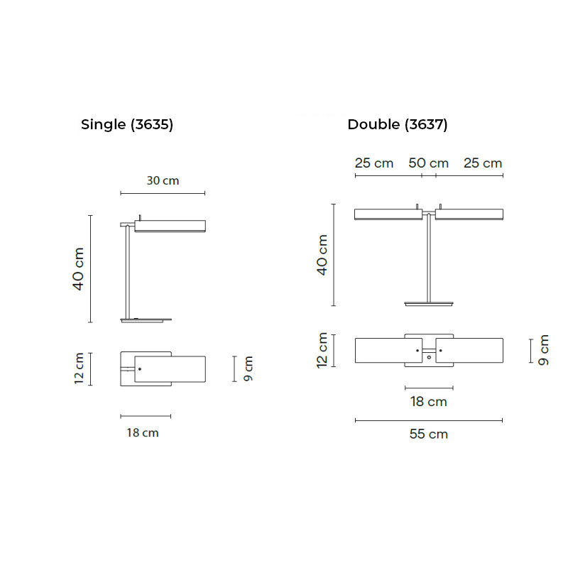 Specification Image for Vibia Asia LED Table Lamp