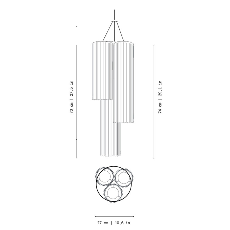 Specification Image for a-emotional light Núa Pendant Composition