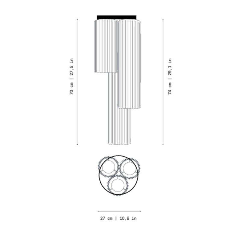 Specification Image for a-emotional light Núa Ceiling Light Composition