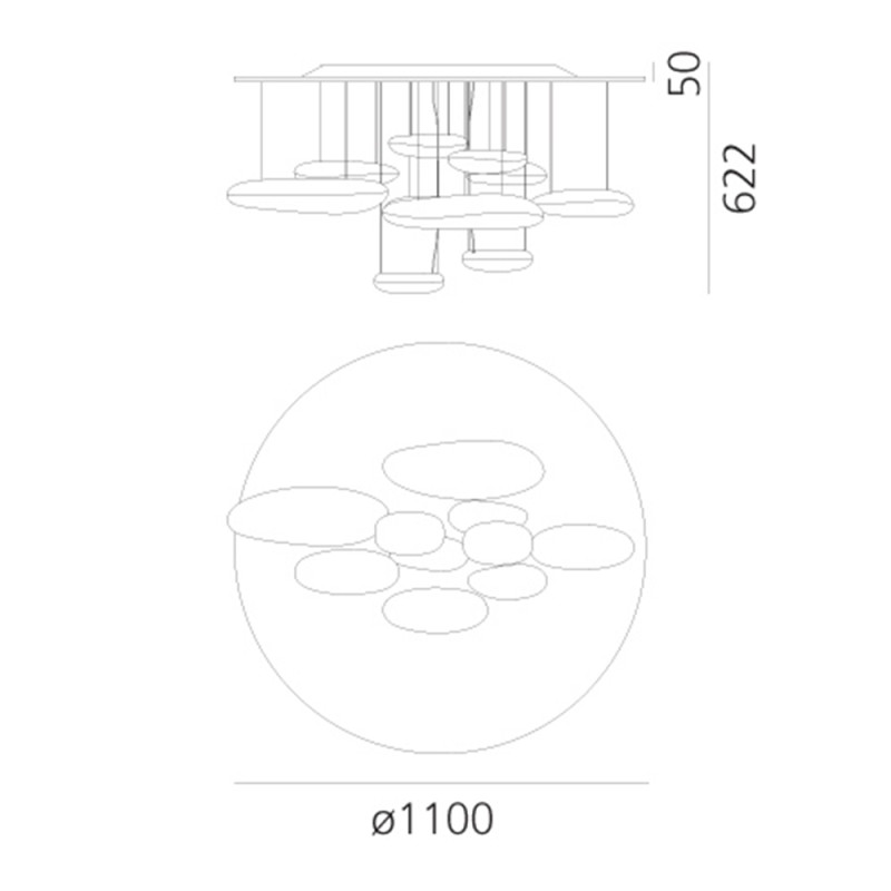 Specification Image for Artemide Mercury LED Ceiling Light