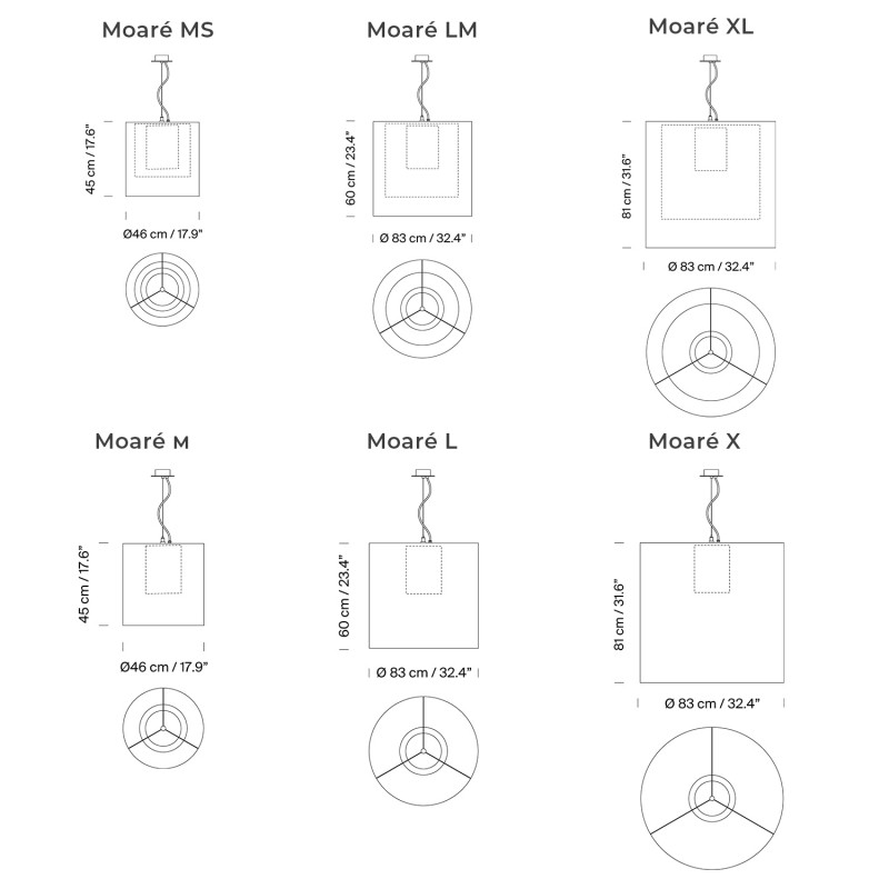 Specification image for Santa & Cole Moare Suspension
