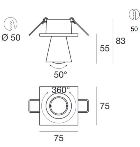 Specification Image for Light Attack Conic LED Semi-Recessed Spotlight