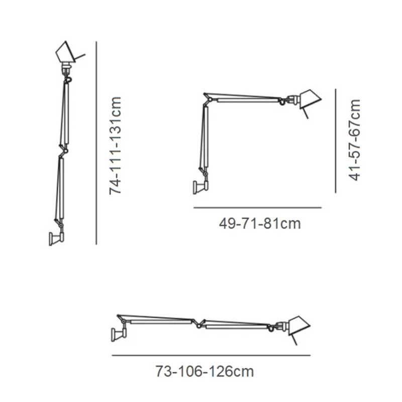 Specification Image for Artemide Tolomeo LED Wall Light