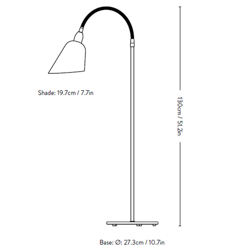 Specification Image for &Tradition Bellevue AJ7 Floor Lamp