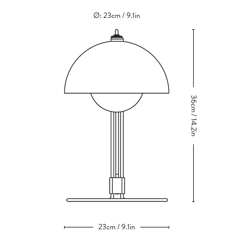 Specification Image for &Tradition Flowerpot VP4 Table Lamp