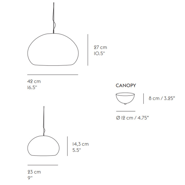 Specification image for Muuto Fluid Pendant Light