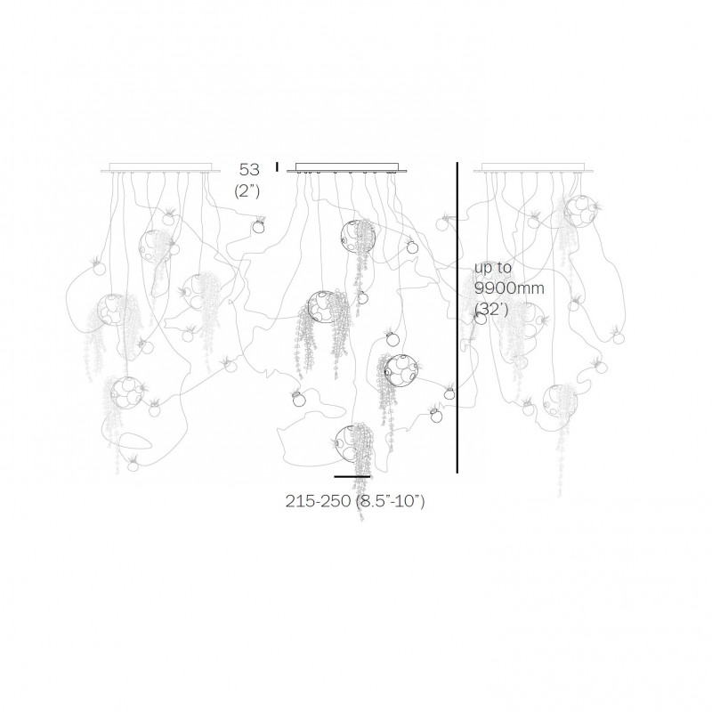 Specification image for Bocci 38 Series Suspension Light
