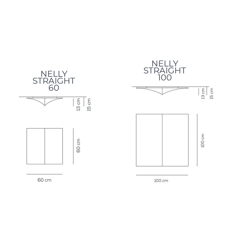 Specification Image for Axolight Nelly Straight Ceiling and Wall Light