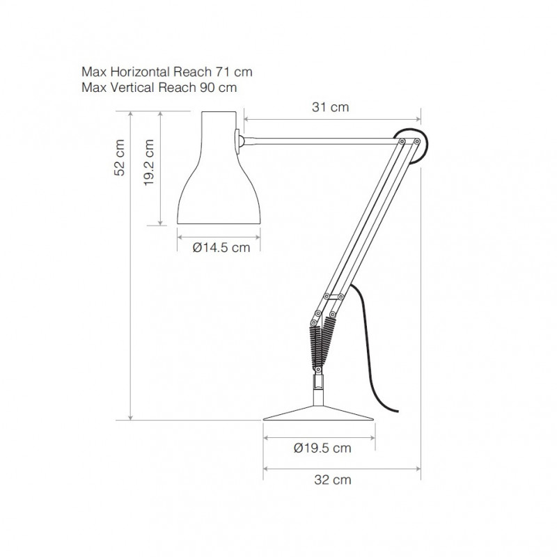 Specification Image for Anglepoise Type 75 Desk Lamp