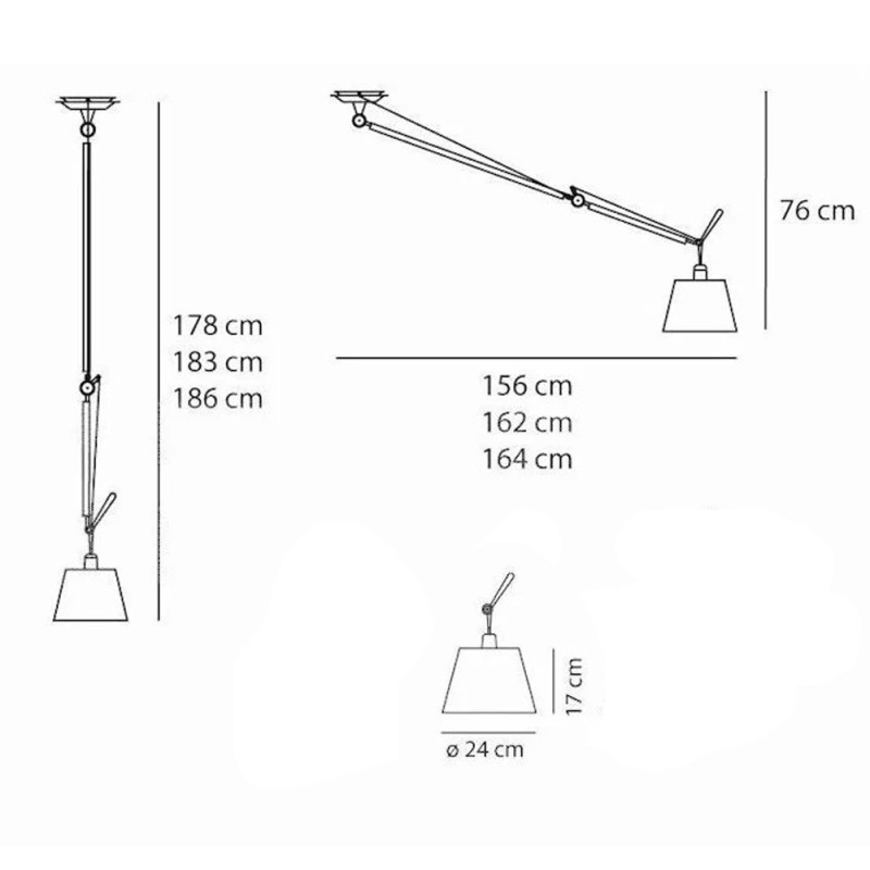 Specification Image for Artemide Tolomeo Decentrata Suspension Light