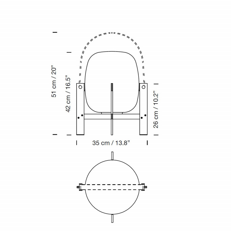 Specification Image for Santa & Cole Cesta Metálica Table Lamp