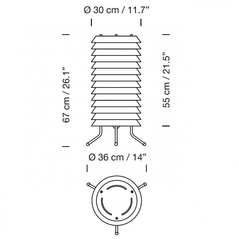 Specification image for Santa & Cole Maija 30 LED Floor Lamp 