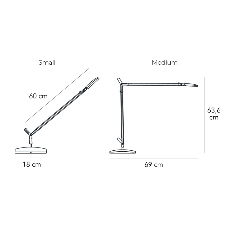 Specification Image for Fontana Arte Volée LED Table Lamp