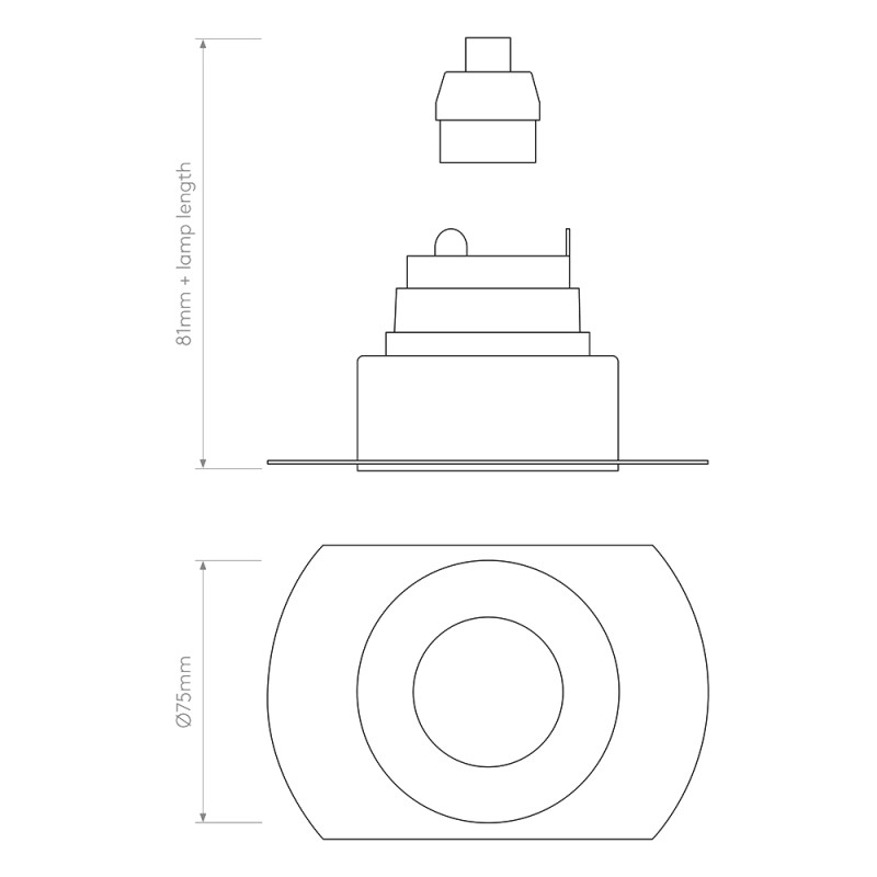 Specification Image for Astro Trimless Slimline Round Fixed Fire-Rated IP65 Recessed