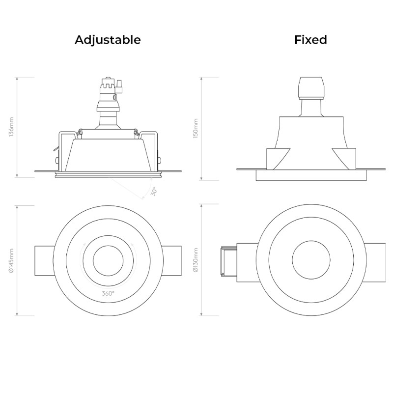 Specification Image for Astro Blanco Round Recessed Spotlight