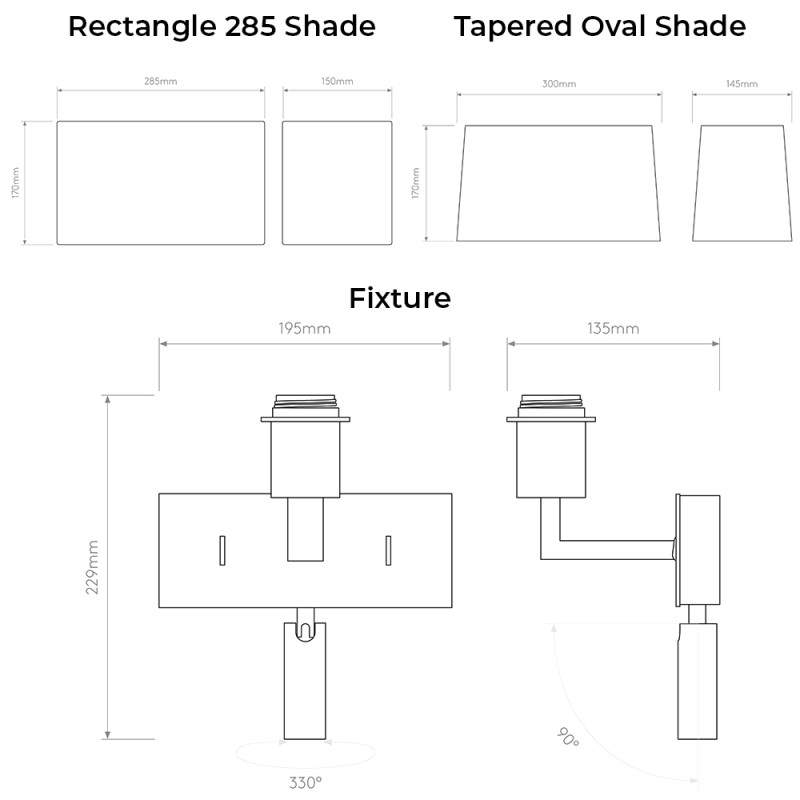 Specification Image for Astro Park Lane Reader LED Wall Light