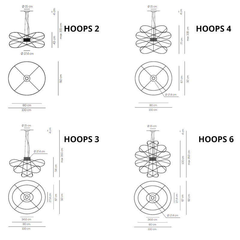 Specification Image for Axolight Hoops LED Suspension
