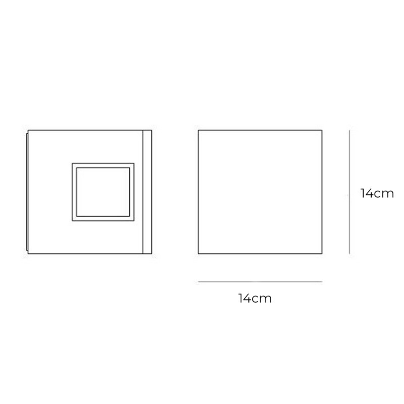 Specification Image for Artemide Effetto 14 Square LED Wall Light